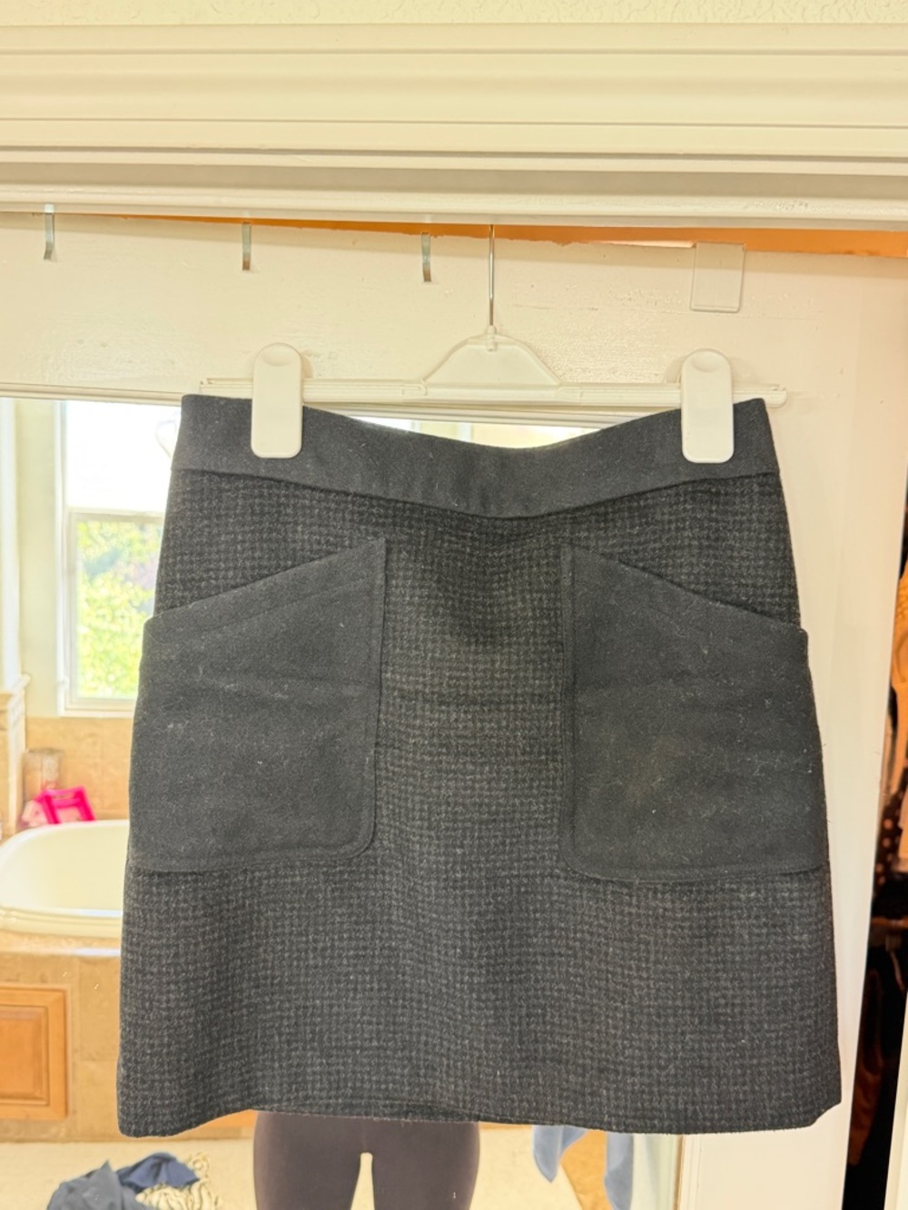 J. Crew Black Mini Skirt with Front Patch Pockets